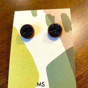 Faux black druzy 12 mm